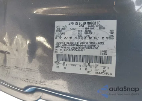 2006 Ford Ranger Sport/Stx/Xl/Xlt из США, поврежденный, VIN 1FTYR10U06PA19567